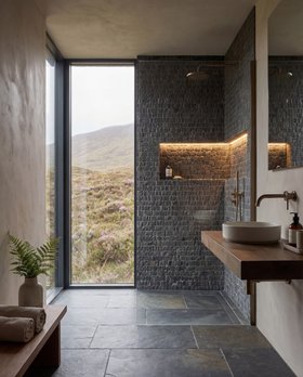 Ca' Pietra Enso Charcoal Strip & Metropolitan Slate