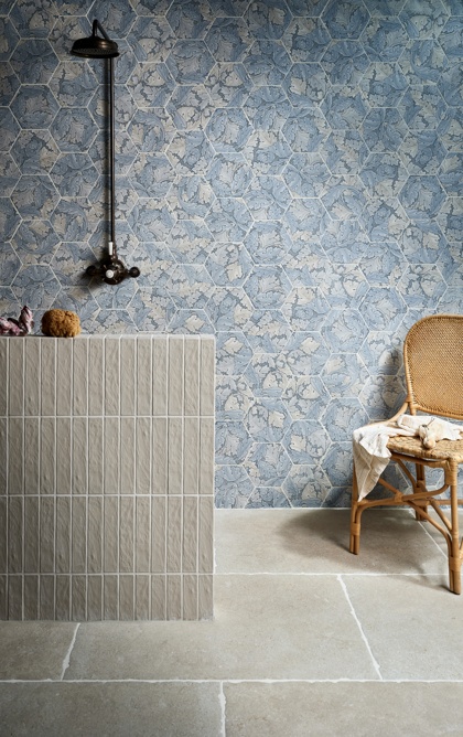 Ca' Pietra Cotswold Porcelain Floor and Earthenware Linen & Folly Lake Porcelain