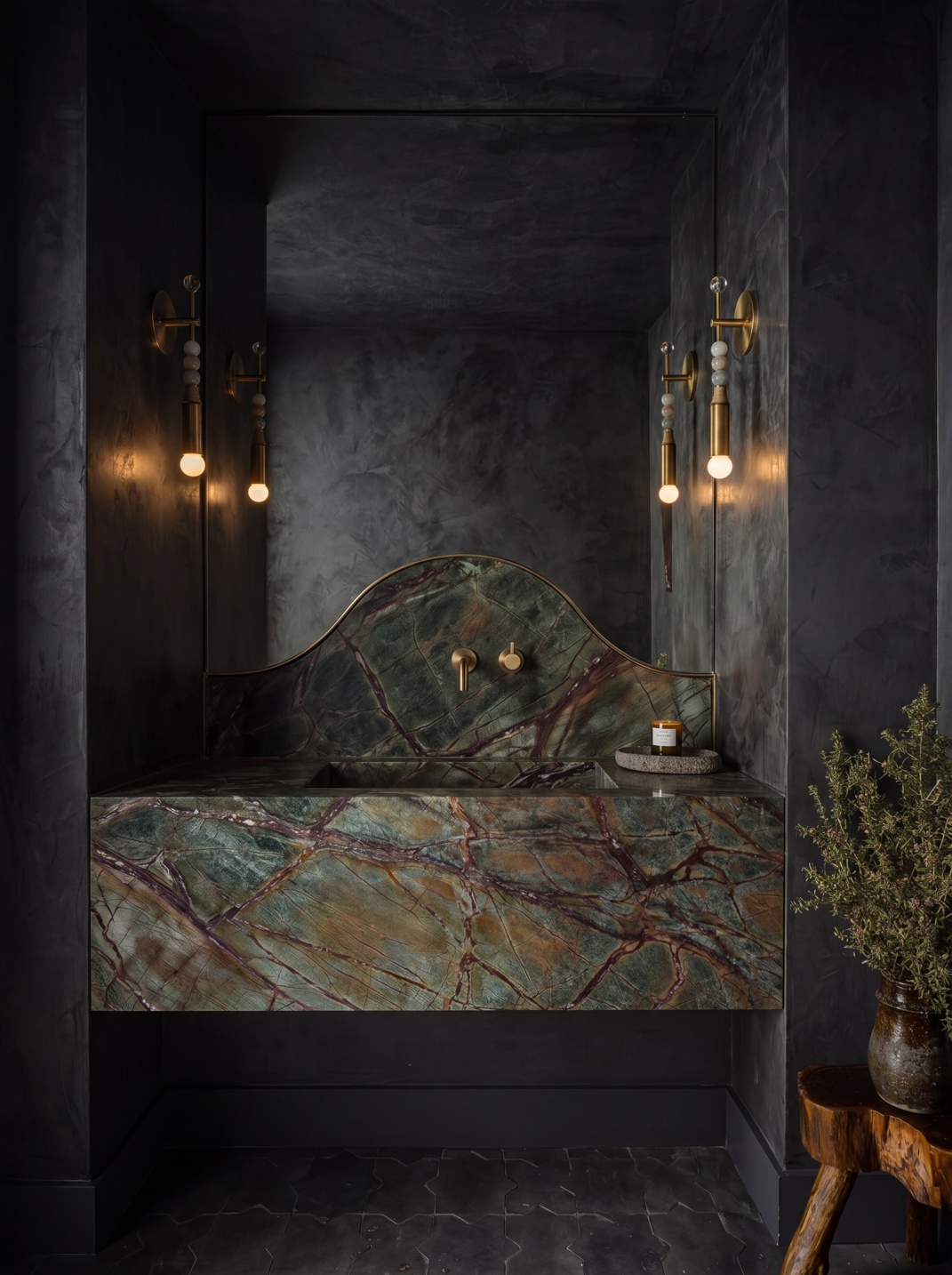 Ca' Pietra Rainforest Green Marble Bespoke Vanity