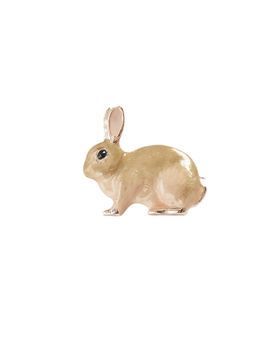 Enamel Rabbit Brooch