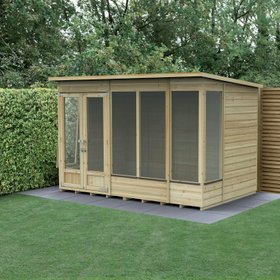 Beckwood Pent Summerhouse 10×6  Double Door  5 Windows  1 Opening
