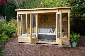Beckwood Pent Summerhouse 10×6  Double Door  5 Windows  2 Opening
