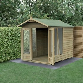 Beckwood Reverse Apex Summerhouse 8×6  Double Door  5 Windows  1 Opening