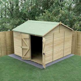 Timberdale 10×10 Reverse Apex Shed  Double Door  No Window