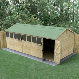 Timberdale 20 x 10 Reverse Apex Shed  Double Door  8 Window  1 Opening