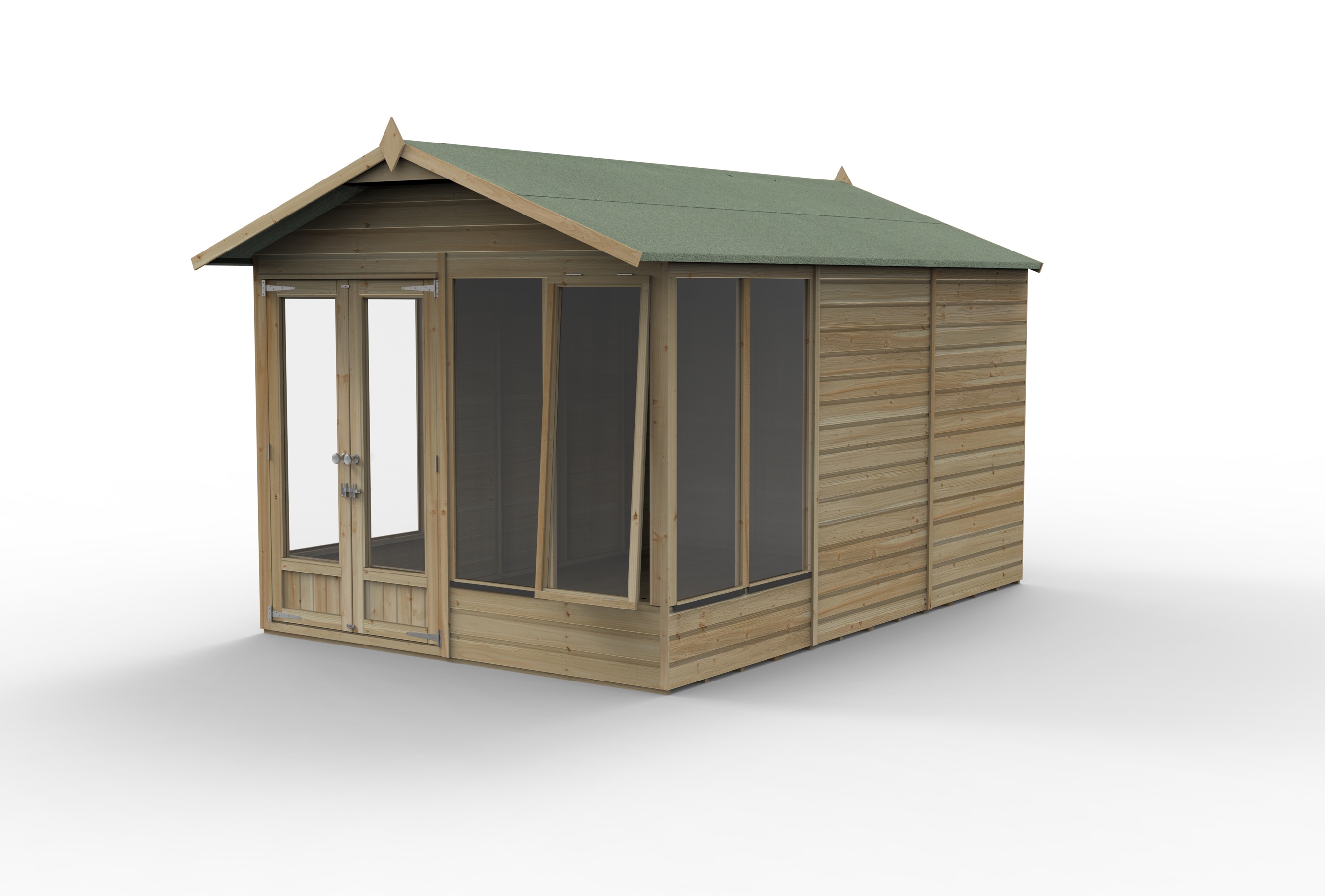 Beckwood Apex Summerhouse 8×12  Double Door  6 Windows  1 Opening