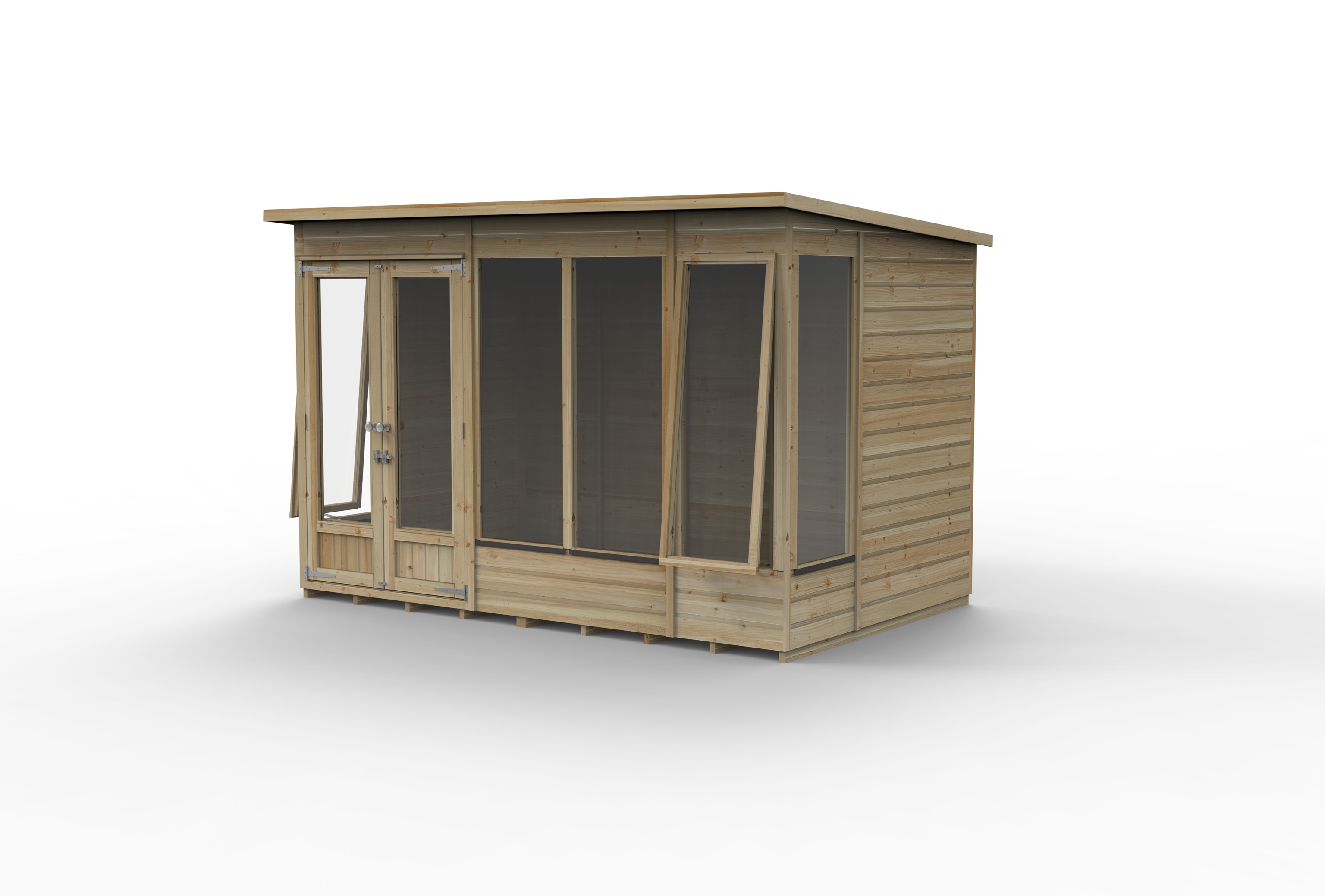 Beckwood Pent Summerhouse 10×6  Double Door  5 Windows  2 Opening