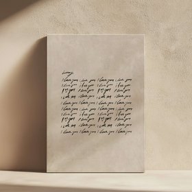 Honey I Love You Framed Canvas - Neutral