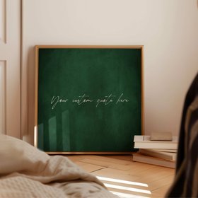 Custom Quote Framed Canvas - Emerald / Square