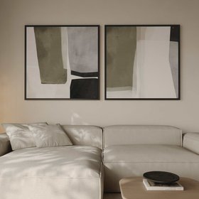 Olive Square Framed Canvas Duo