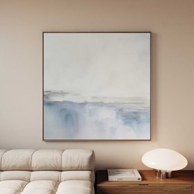 Côte Square Framed Canvas - Blue