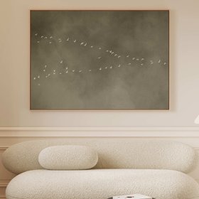 In Motion Framed Canvas - Burgundy / Horizontal