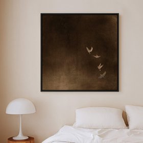 Flock Framed Canvas - Cloud White