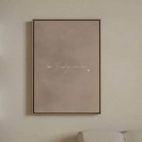 How Lucky Are We Framed Canvas  - Olive / White