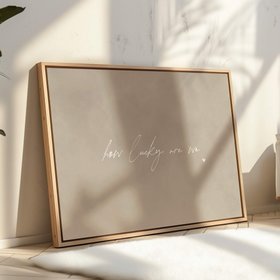 How Lucky Are We Framed Canvas - Olive / Horizontal