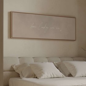 How Lucky Are We Framed Canvas - Olive / Panoramic