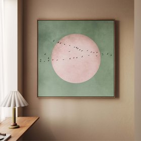 Sunrise Square Framed Canvas - Olive