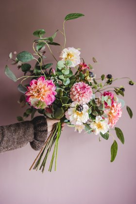 Faux Sunset Dahlia Bouquet