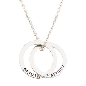 Personalised Sterling Silver Interlocking Circles Necklace