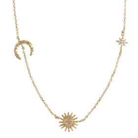 Sun and Moon Chain Necklace in Gold