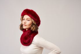 Helen Moore Pom Collar Crimson £49