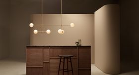 Trevi Multi 6 Pendant, Satin Brass