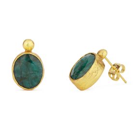 Siena emerald stud earrings by Ottoman Hands