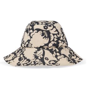 Black patterned bucket hat