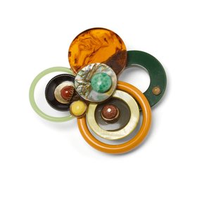 Tortoiseshell circles brooch by Joli