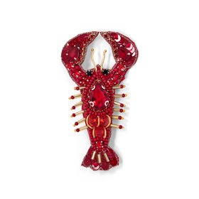 Lobster embroidered brooch