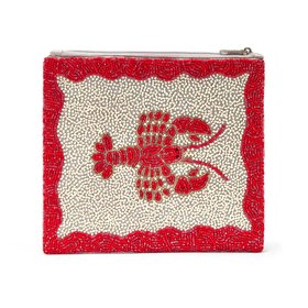 Lobster beaded clutch bag