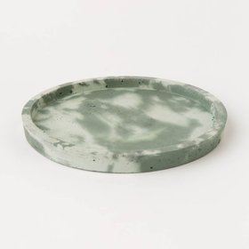 Khaki & mint marbled concrete tray