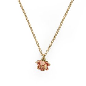 Enamel rosebud pendant necklace by Fable England
