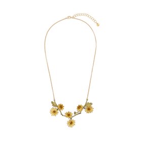 Yellow daisy pendant necklace by Michael Michaud