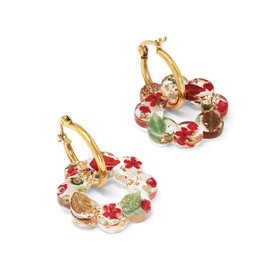 172918 FLORAL WREATH HOOP EARRINGS (2)  £30