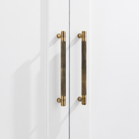 Brass Knurled Cabinet Handles in Antique Gold