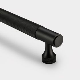 Brass Knurled Cabinet Handles in Black