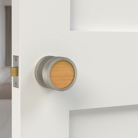 Brass & Wood Mortice Door Knobs - Silver - Oak