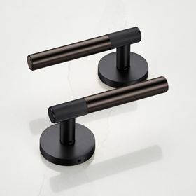 Brass Linear Lever Handle in Bronze and Black