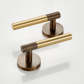 Brass Linear Lever Handle in Gold  and Antique Gold