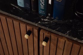 Brass Linear Cylinder Pulls in Black and Gold