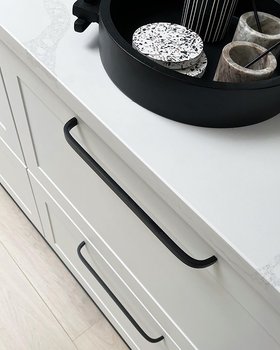 Brass Curved Cabinet Handles in Black - 288mm