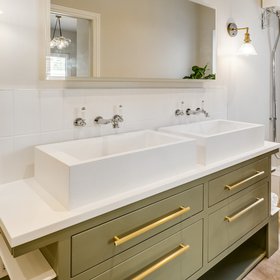 Brass Hexagonal Cabinet Handles in Gold