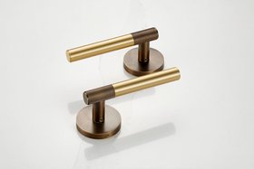 Brass Linear Lever Handle in Gold  and Antique Gold