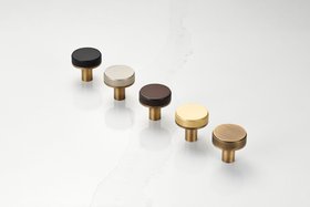 Brass Linear Door Knobs in Antique Gold