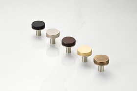 Brass Linear Door Knobs in Silver