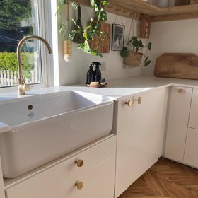 Solid Brass Hexagonal Door Knobs in Gold - (Image provided courtesy of Claudia Chalmers)