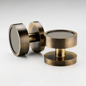 Brass & Gloss Mortice Door Knobs - Antique - Darlington Insert