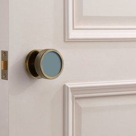 Brass & Gloss Mortice Door Knobs - Knurled - Antique - Mr Clifton Insert