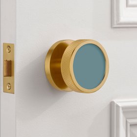 Brass & Gloss Mortice Door Knobs - Knurled - Gold - Mr Clifton Insert